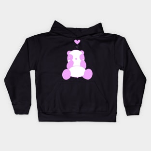 Cute Pink Panda With Heart Kids Hoodie